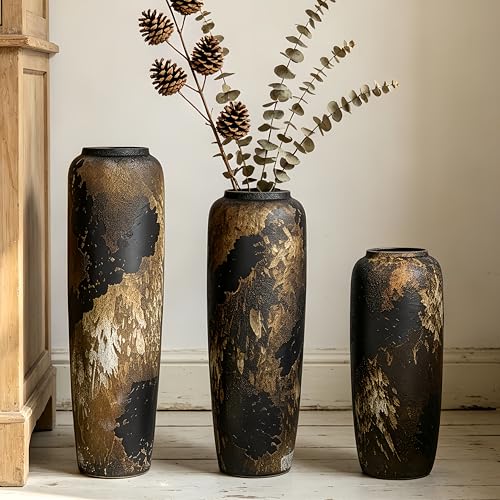 Rustic Ceramic Floor Vase, 19.7 Inch, Clay Farmhouse Large Decor - size: 19.7 Inch