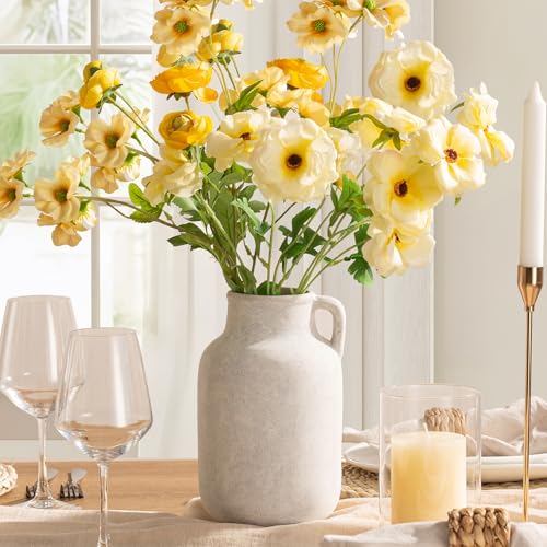 Vanselia Ceramic Flower Vase Home Table Decor Living Room Farmhouse 9.7 in - color: 9.7" Rustic