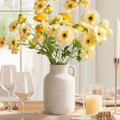 Vanselia Ceramic Flower Vase Home Table Decor Living Room Farmhouse 9.7 in - color: 9.7" Rustic