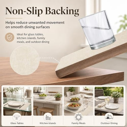 Maxpearl Faux Leather Placemats Set of 6, Easy to Clean, Beige - color: Beige