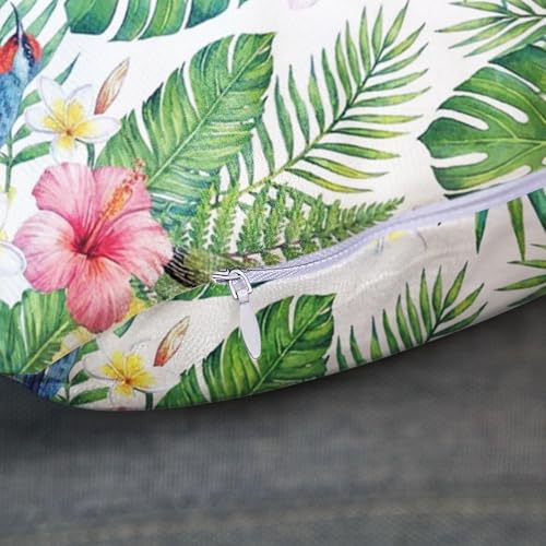 Throw Pillow Covers, Botanical Leaf, Set of 4, 18"x18" - color: Tropical Floral