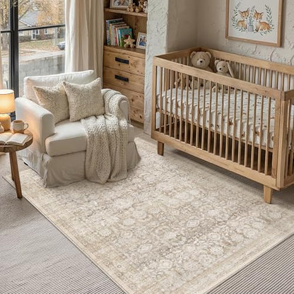 Beige 3x4 Area Rug Neutral Distressed Doormat - color: Accent | Beige, size: 3' x 4' (Rectangular)