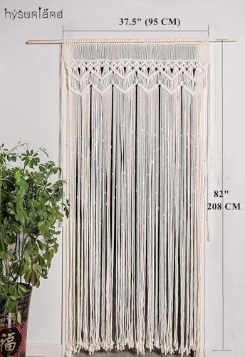Boho Curtains Macrame Curtain Macrame Wall Hanging Beaded Curtain Bohemian Decor