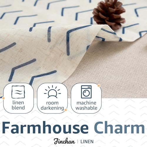 jinchan Arrow Linen Valance 18 Inch Modern Boho 1 Panel Blue on Linen - color: Arrow | Blue on Linen, size: 50"W x 18"L (Pack of 1)