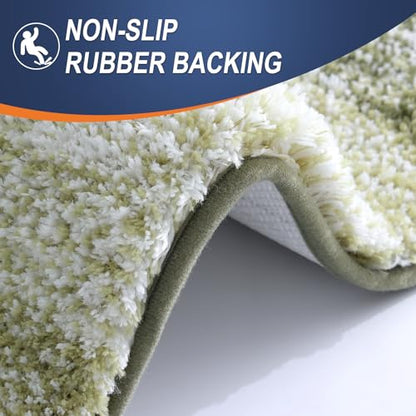 OLANLY Small Bathroom Rugs 24x16, Extra Soft Absorbent Microfiber Bath Rugs - color: Dark Green, size: 24" X 16"