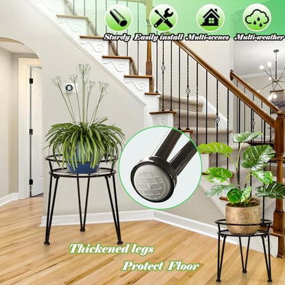 3Pack Metal Plant Stands Outdoor Indoor, Iron Flower Pot Stands