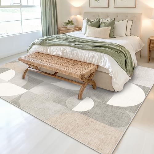 5x7 Area Rugs Grey Modern Washable Rug for Living Room Bedroom