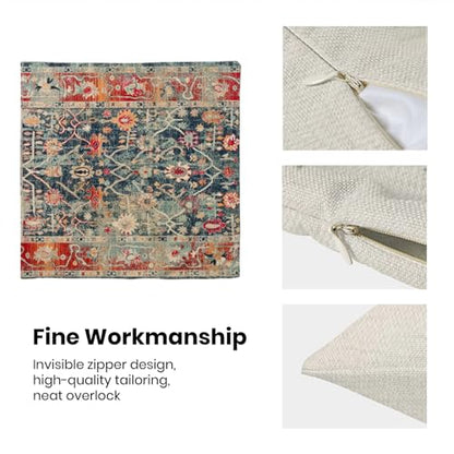 Carpet Rug Navy Blue Red Boho Pillow Covers 18x18 Set of 2 - color: Boho-19, size: 18" x 18" (Pack of 2)