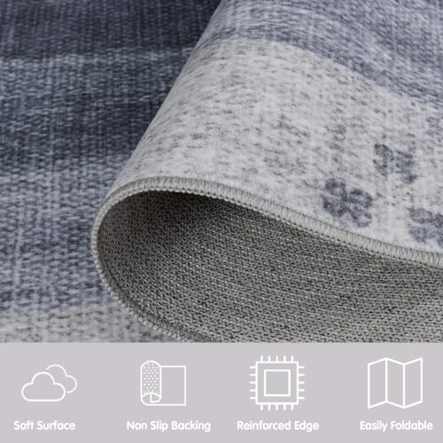 Neutral Geometric Grey 6x9 ft Large Rug for Living Room Bedroom - color: Grey, size: 6' x 9' (Rectangular)