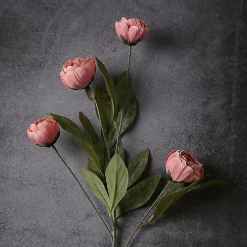 6 Pcs 27" Faux Silk Peony Artificial Flowers Stems for Vase (Dusty Pink) - color: Dusty Pink