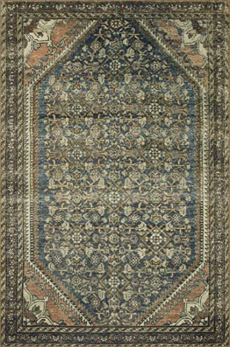 Loloi Magnolia Home Banks Denim/Clay 2'-3" x 3'-9" Accent Rug - color: Denim / Clay, size: 2'3" x 3'9" (Rectangular)