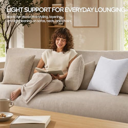 16x26 Feather Lumbar Pillow Insert, Decorative Throw Pillow Insert for Covers, Fuller Fit with Soft Support for Bed and Couch - size: 16 x 26-Inch