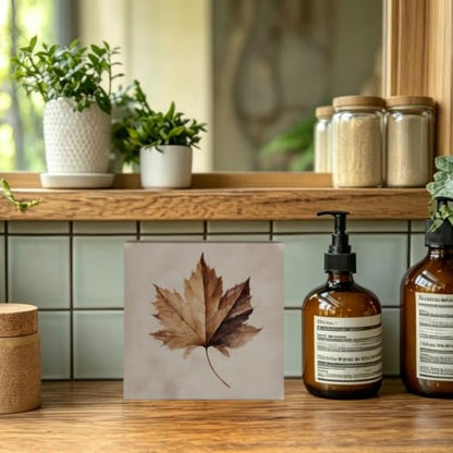 Rustic Fall Maple Leaf Wooden Box Sign Desk Decor - color: Rustic Fall