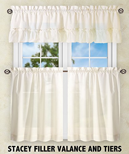 Ellis Curtain Stacey 54-by-13 Inch Ruffled Filler Valance (Ice Cream) - color: Ice Cream