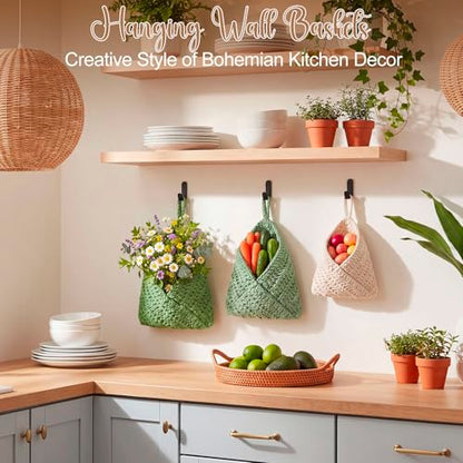 Honeydak 3 Hanging Baskets, Sage Green Mix, Envelope Basket - color: Sage Green Mix, style: Envelope Basket