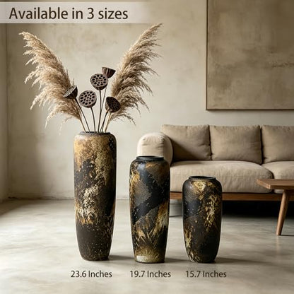 Rustic Ceramic Floor Vase, 19.7 Inch, Clay Farmhouse Large Decor - size: 19.7 Inch