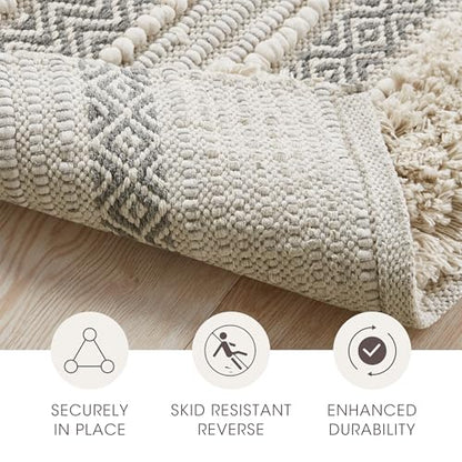 INK+IVY Asher Non-Slip Bath Rug Absorbent Quick Dry Striped, 20 x 32, Grey - color: Grey, size: 1'8" x 2'8" (Rectangular)