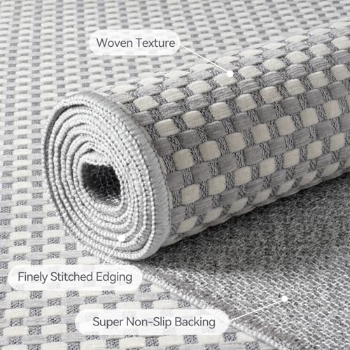 YDKGL 3x5 ft Area Rug Entryway Runner Kitchen Rugs Non Slip Washable Gray - color: A- Light Grey, size: 3' x 5'