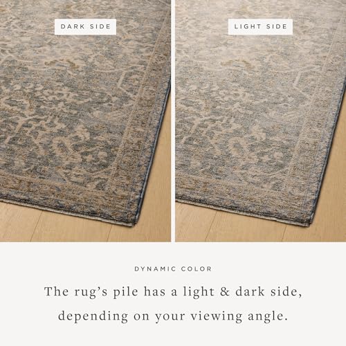 Loloi Magnolia Home Junie Blue/Natural 7'-10" x 7'-10" Round Area Rug - color: Blue / Natural, size: 7'10" (Round)