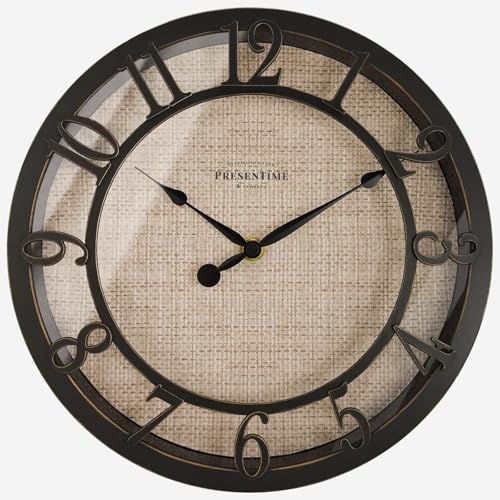 Presentime 10" Farmhouse Series Wall Clock - color: Oil Rubbed Antique Bronze, size: 10 inch