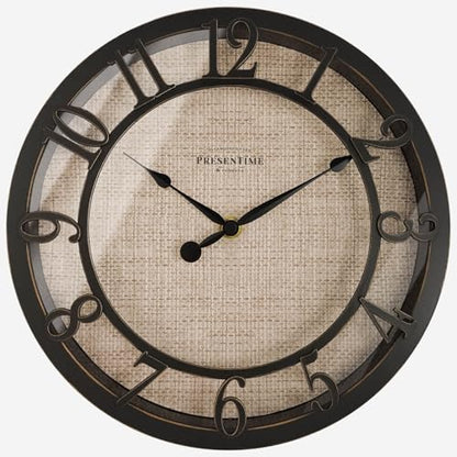 Presentime 10" Farmhouse Series Wall Clock - color: Oil Rubbed Antique Bronze, size: 10 inch