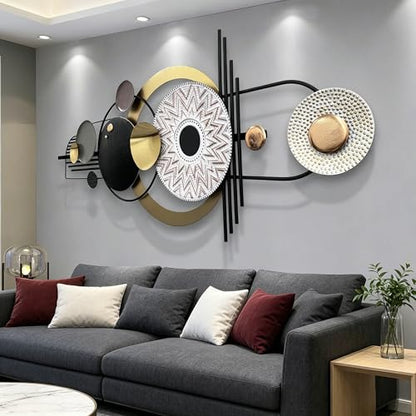 JFUJFU Large Modern 3D Wall Art Metal Sculpture for Home & Office - color: Black & White