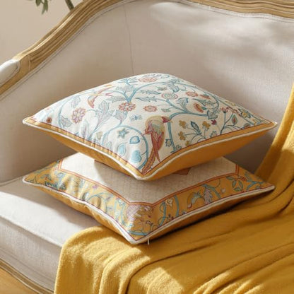 patdrea French Linen Throw Pillow Cover,18"x18",Set of 2-Magnolia A - color: Magnolia a, size: 18" x 18" (Pack of 2)