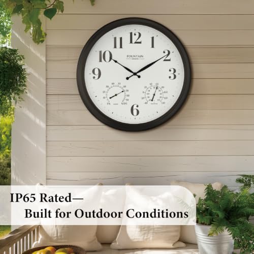 24 Inch Large Outdoor Clocks Waterproof, IP65 Rating - color: Oil Rubbed Bronze Black, size: 24 inch