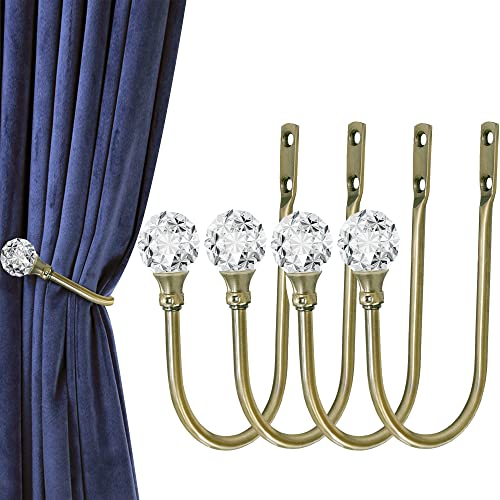 Curtain Holdback, 4Pcs Wall Mounted Drapery Tiebacks, Sliver - color: 4 Pcs, Bronze