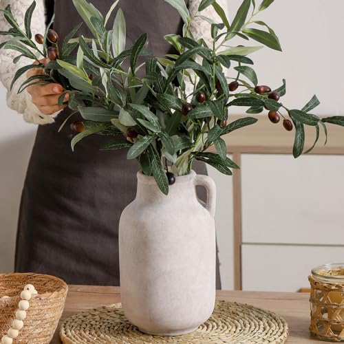 Vanselia Ceramic Flower Vase Home Table Decor Living Room Farmhouse 9.7 in - color: 9.7" Rustic