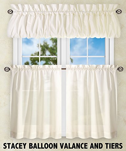 Ellis Curtain Stacey 54-by-13 Inch Ruffled Filler Valance (Ice Cream) - color: Ice Cream