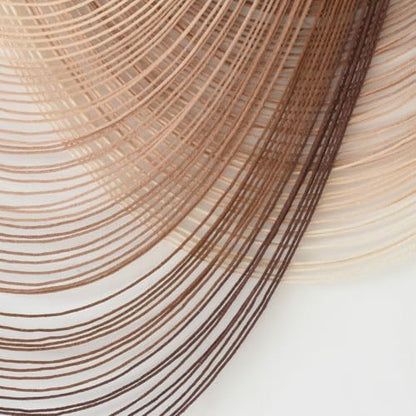 Macrame Wall Hanging Dip Dyed Large Boho Brown Fiber Wall Art 57"W*39"L - color: Ivory Brown