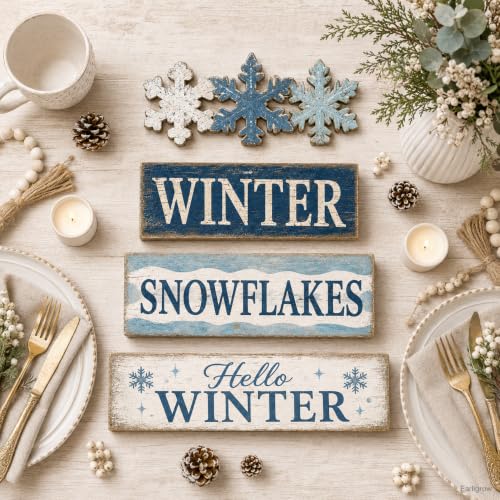 Christmas Decorations Indoor, 4pcs Christmas Winter Snowflakes Home Decor - style: Snowflakes
