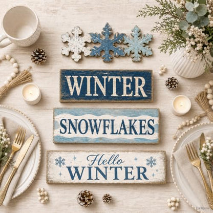 Christmas Decorations Indoor, 4pcs Christmas Winter Snowflakes Home Decor - style: Snowflakes