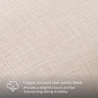 Double Stitch 100% Cotton Scalloped Throw Pillow Covers, Oat Milk - color: Oat Milk, size: 18" x 18" (Pack of 2)