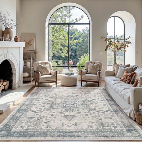 Rugxara Area Rugs 5x7, Washable Rugs for Living Room,Bedroom,Blue Rug - color: Blue & Grey, size: 5' x 7' (Rectangular)