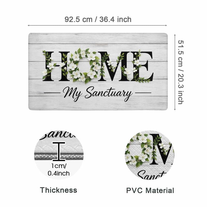 Home Wreath Kitchen Comfort Mat 36x20in Anti-Fatigue Kitchen Mats - color: Home Wreath
