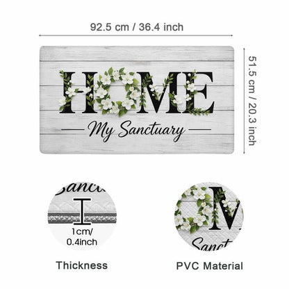 Home Wreath Kitchen Comfort Mat 36x20in Anti-Fatigue Kitchen Mats - color: Home Wreath