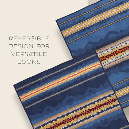 Pendleton Jacquard Unnapped Twin Blanket, 64 x 80 in, Heirloom Virgin Wool - color: Cascadia, size: Twin (64" x 80")