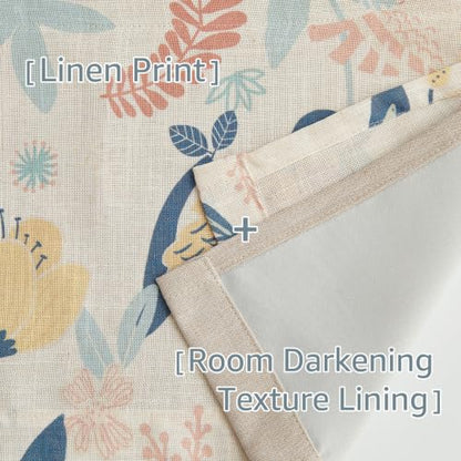 jinchan Floral Linen Window Valance Curtain, 50x18, 1 Panel, Blue - color: Averie | Dusty Blue, size: 50"W x 18"L (Pack of 1)