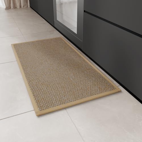Hargiis Kitchen Rug, Rubber Non Slip Kitchen Rugs Washable, Absorbent Runner Mat for Floor, Machine Washable Standing Mats for in Front of Sink, Door, Laundry, Entryway, Entrance (Brown, 30" × 17.3") - color: Brown, size: 1'5" x 2'6" (Rectangular)