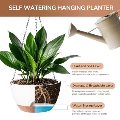 Hanging Planter, 12 Inch, White - color: White, size: 12 Inch