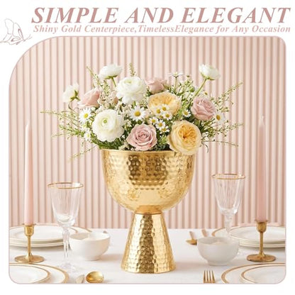 Gold Urn Vases for Centerpieces 2 Pcs, 10.6" Tall Large Metal Compote Bowl - color: French Gold, size: 10.6in-2Pcs