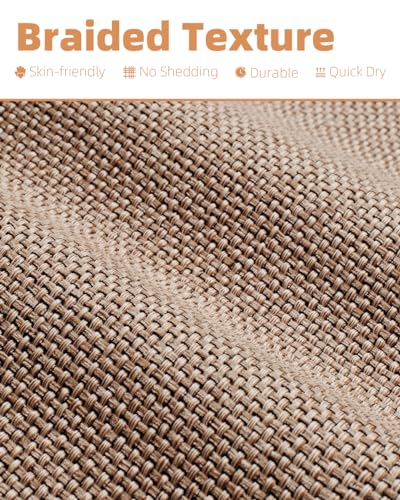 PADOOR Non-Slip Bathroom Runner Rug, Braided Long Bath Mat, 24''x47'' Beige - color: Beige, size: 24''x47'' Rectangular