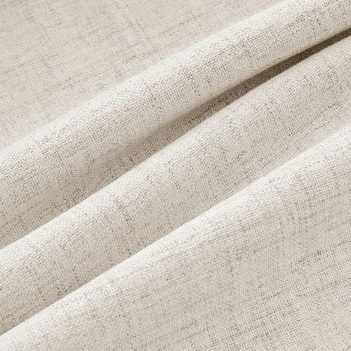 MIULEE 100% Blackout Linen Curtains for Bedroom 42 x 63 Inch Birch 2 Panels - color: Birch, size: 42"W x 63"L (Pack of 2)
