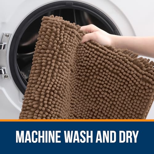 OLANLY Toilet Rugs U-Shaped 20x20, Soft Absorbent Chenille Contour Rugs - color: Mocha, size: 20" X 20" Contour Rug