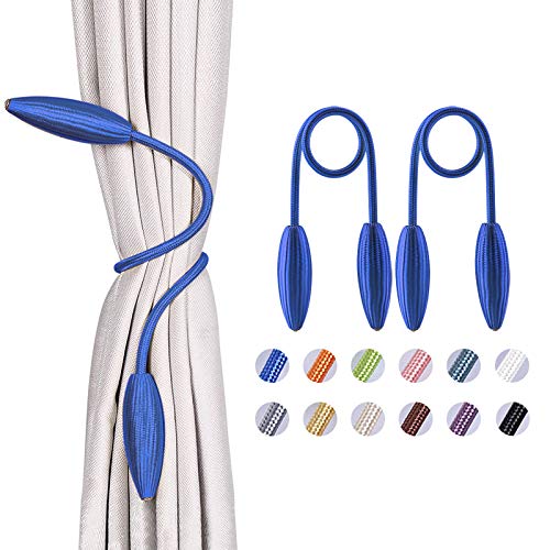 NICEEC 2 Pack DIY Curtain Tiebacks Clips Crystal Decorative Creative Twist Drape Tie Backs European Style Random Modelling Curtain Holdbacks for Home Kitchen Office Window Drapery (Royal Blue) - color: Royal Blue, size: 2 Pack