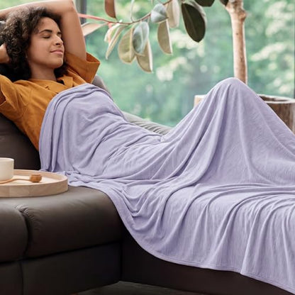 Bedsure Silky Soft Cooling Blanket Full Size, 80"x90", Lavender - color: 04- Lavender, size: Full (80" X 90")