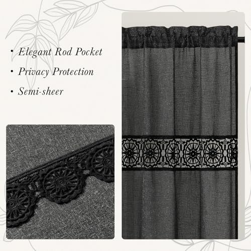 Gibelle Grey Boho Bedroom Curtains 84 Inch Length, Farmhouse Linen Curtains for Living Room, Bohemian Country Window Curtain Panels Tassel Draperies, 56’’W x 84’’L - color: Grey, size: 56"W x 84"L (Pack of 1)