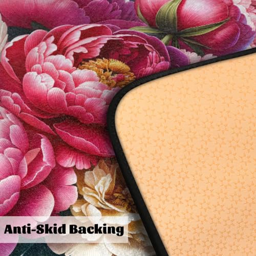 Flower Red Kitchen Rug Non-Slip Indoor Carpet Absorbent Welcome Mat - color: A:a-6